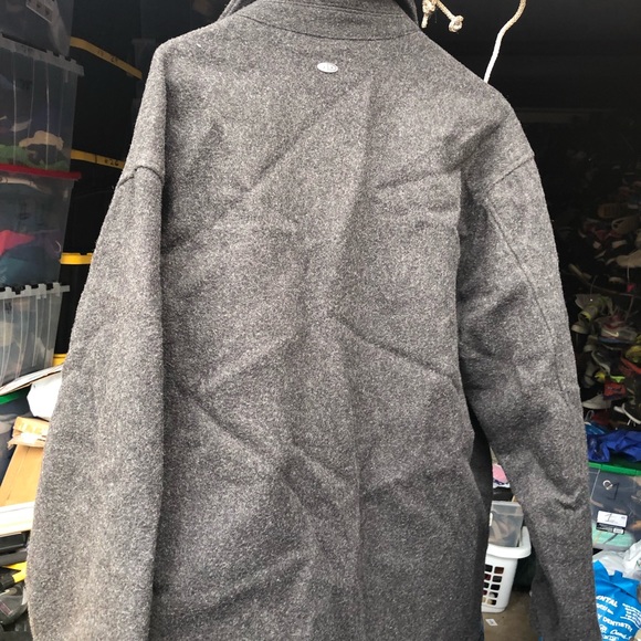 ID Wear Men’s Charcoal Wool Blend Full Zip Jacket Size Large - Picture 4 of 9